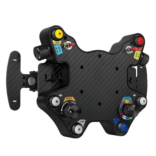HTLNUZD Carbon-Fiber USB Sim Racing Steering Wheel Hub with Switch Button Plate & Control Box for PC/PS4/PS5/Xbox – Plug & Play Game Controlle