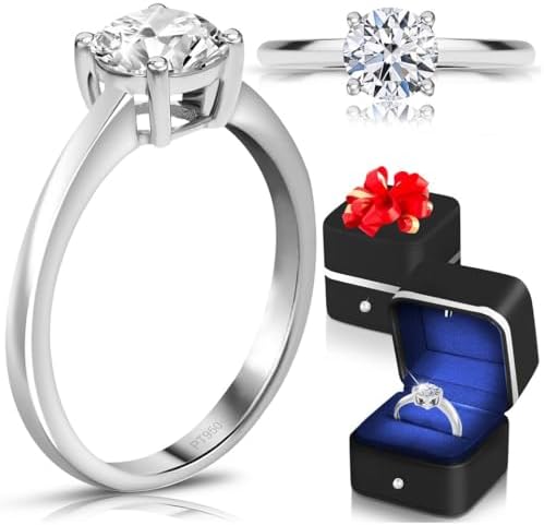 IGI Certified 0.5–4 Carat Lab Grown Diamond Ring for Women E-F Color VS Clarity Solid 14K Gold/Platinum/Sterling Silver Engagement Wedding &amp; Anniversary Jewelry Gifts