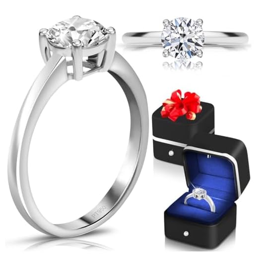 SHOP LC DELIVERING JOY IGI Certified Diamond Rings for Women in Platinum Jewelry Gits for Engagement and Wedding Lab Grown Promise Rings for Her 4 Carat Size 9 Birthday Gifts