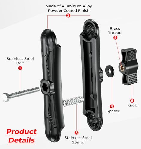Image of VAZESWIN 1 inch Ball Aluminum Alloy Double Socket Arm, 5.9 inch Long Arm (Pack of 4)