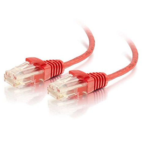 C2G/Cables to Go 01167 Cat6 Snagless Unshielded (UTP) Slim Ethernet Network Patch Cable, Red (5 Feet)