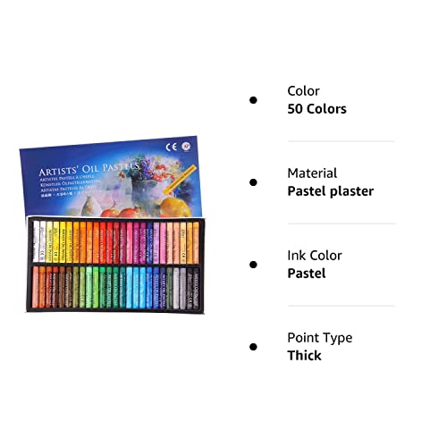 Oil Pastel Set,Professional Painting Soft Drawing Graffiti Art Crayons Washable Round Non Toxic Pastel Sticks For Artist,Kids,Student,Beginner (50 Colors) #TOP6
