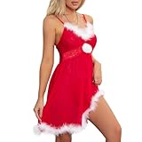🎅🦌damen weihnachten weihnachts dessous sexy negligee sinnliches rotes x-mas set kostüm uniform crop top cosplay halloween fasching karneval verkleidung outfits samt kleid mit mütze party xmas frauen kapuze weihnachtskleid outfit winter