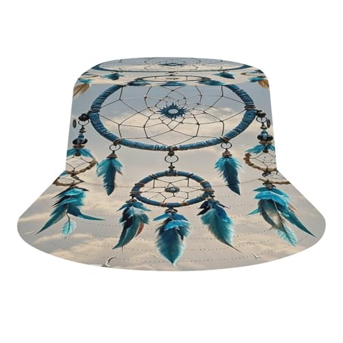 Native Dream Catcher Sun Hats Wide Brim Bucket Hat UV Protection Hat for Fishing Hiking Beach Garden Black