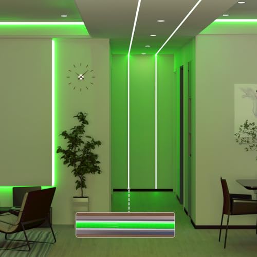 Image of BTF-LIGHTING FCOB COB LED Strip Green Color 5mm Width UL Listed Super Narrow Flexible Uniform Light DC12V 16.4FT CRI 90+ Dimmable LED Ribbon for Bedroom Home Indoor Decor(No Adapter or Controller)
