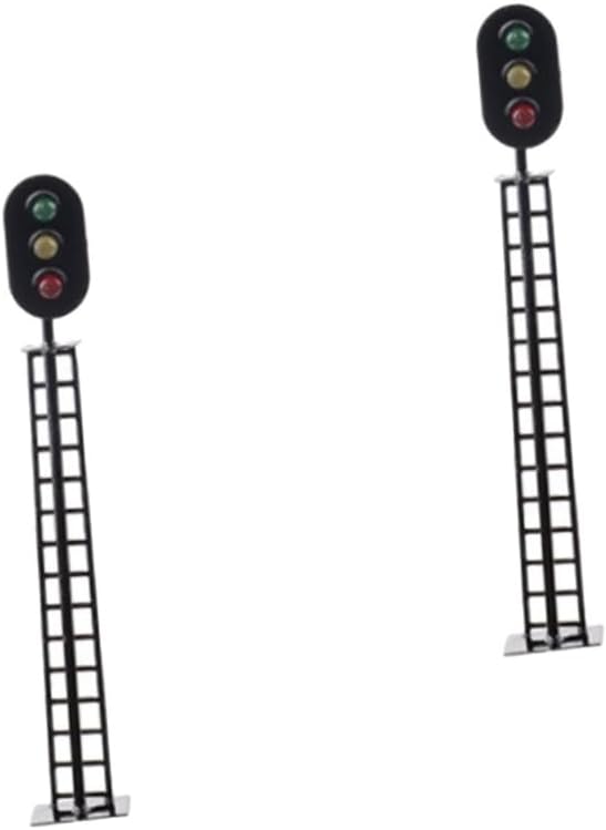 2pcs Doll House Decor Realistic Model Train Accessory Traffic Light Decor Prop