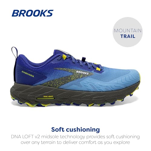 Brooks Men’s Cascadia 17 Trail Running Shoe - Blue/Surf The Web/Sulphur - 9 Medium