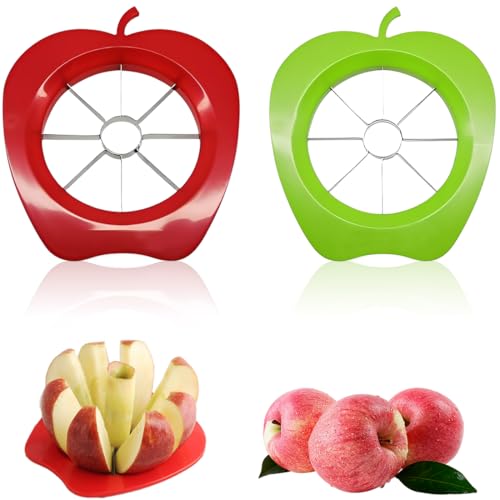 EJRUP 2PCS Coupe Pomme, Decoupe Pomme 8 Lames, Coupe Pomme En Quartier Robuste en Acier Inoxydable Avec Système de Lames Sécurisé Amélioré, trancheuse de pomme