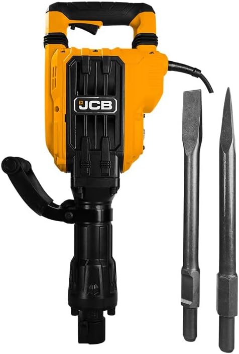 JCB PROFESSIONAL 16 KG,1700W Heavy Duty Demolition Hammer with 2 Chisels, Carrying Case, Carbon Brush | 1900bpm & 60J Impact | Heavy Duty Concrete, Road Breaker Machine | 6 Months Warranty