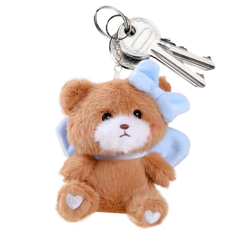Llavero De Oso De Peluche,Llavero De Peluche - Juguetes de muñecas de animales de peluche de oso de - relleno de felpa de oso para mochila, llavero de felpa suave para manualidades de llavero
