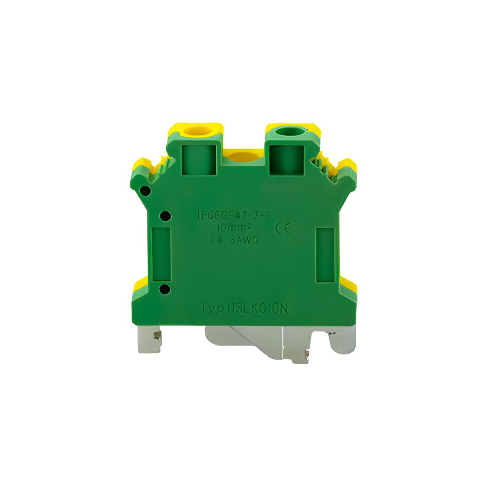 PE Din Rail Terminal Block 10Pcs USLKG-10N Schraube Terminal Blöcke Boden Klasse Stecker USLKG10N Draht Leiter