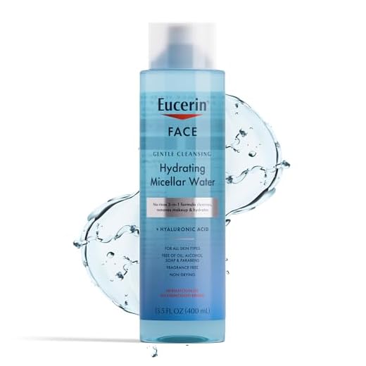 Eucerin Face Gentle Cleansing Hydrating Micellar Water, Face Cleanser and Makeup Remover with Hyaluronic Acid, 13.5 Fl Oz Bottle
