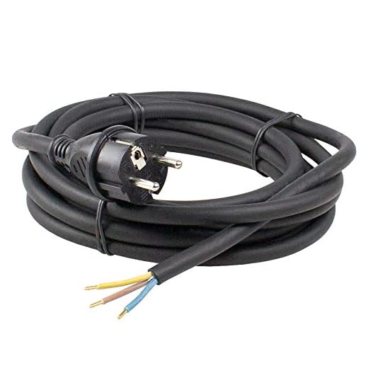 as - Schwabe Gummi-Anschlussleitung, 3 m H05RN-F 3G1,0 Verbindungskabel, Schutzkontaktstecker mit Leitung, Strom-Kabel mit Aderendhülsen, 230V, 16A, IP44, Schwarz, 60376