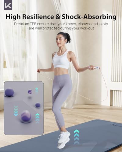 Image of KEEP Extra Wide Yoga Mat, 7mm Thick 72 inch x 32 inch Exercise Mat | 7mm thick Extra wide yoga mat with carry strap for home workout, yoga, exercise and Pilates