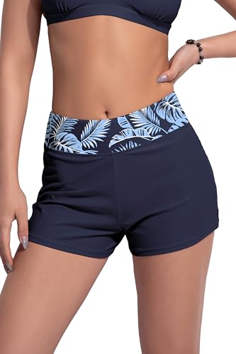 Image of Beautikini Period Swimwear Menstrual Leakproof Swim Shorts Quick Dry 3 inch High Waist Bathing Suit Bottoms for Teen Girls Women