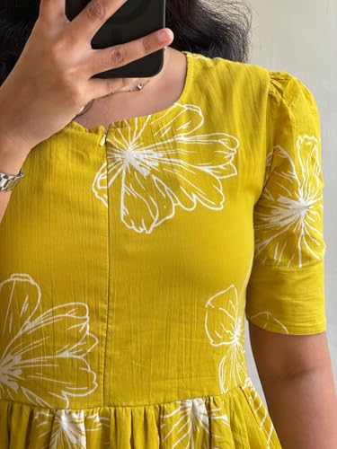 Image of Women's Rayon Printed Anarkali Kurta for Women and Girls, Regular Wear
