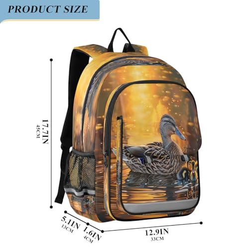 ALAZA School backpacks for girls boys Mallard Ducks Swimming Backpack Students Bookbag for school bag Womens Casual Daypack College Bookbag2