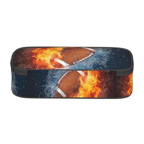 Image of American Football Ball Themed Pencil Case Big Capacity Storage Pencil Pouch Stationery Bags With Zipper Portable Pen Holder Box Organizer For Boys Girls Teens Student College School Office Supplies