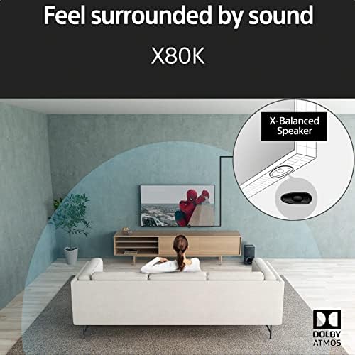 Sony BRAVIA KD-50X80K - 50-inch - LCD - 4K Ultra HD (UHD) - High Dynamic Range (HDR) - Google TV - (Black, 2022 model)