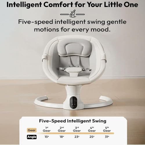 Image of StarAndDaisy Swing Rocker /Cradle for Baby with Automatic 5-Level - Toddler & Infant Rocking Chair /Cradle with 3-Level Adjustable Backrest, & Remote Control Swing-Black