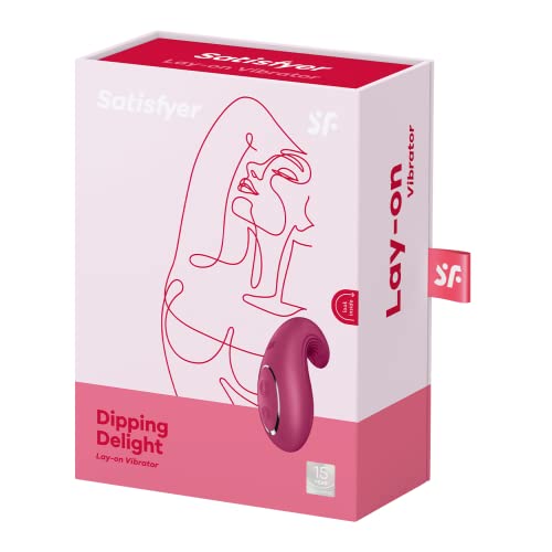 Satisfyer, Vibratore, Vibratore Da Appoggio, 'Dipping Delight', 2 Motori, In Silicone, Colore:Bordeaux - 4