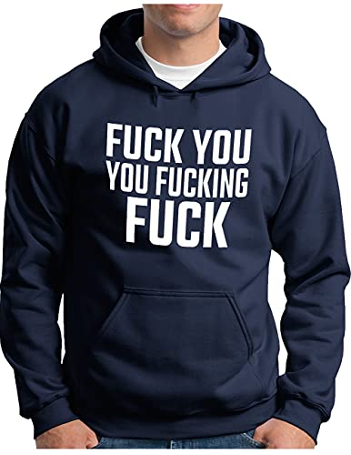 Sweat à capuche Fuck You Homme OM3 marine du S au 5XL