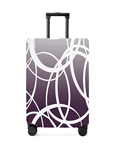 Travel Luggage Cover Spandex Elastic Suitcase Cover for Luggage, Scratch Proof Luggage Cover Protector for Trunk Case 29-32 Inch Luggage, Modern Art Circle Ombre Line Purple