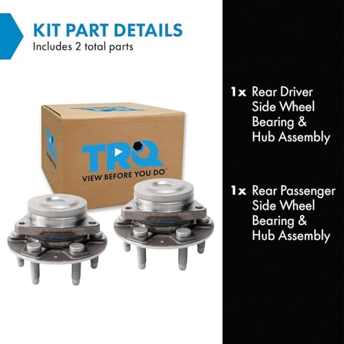 Image of TRQ Rear Left and Right Wheel Bearing and Hub Assembly Set 2 Piece Compatible with 18-22 Buick Enclave FWD 17-22 Cadillac XT5 FWD 20-22 XT6 18-22 Chevrolet Traverse 17-22 GMC Acadia