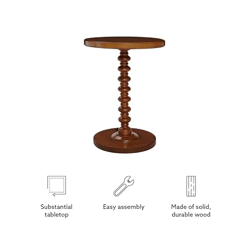 Linon Tara Wood Spindle Side Table In Hazelnut #TOP7
