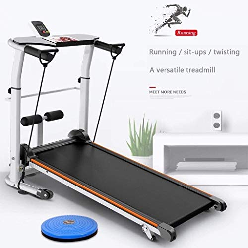 Image of Tredmills for Running Proform Treadmill Treadmills Non-Electric Home Mini Mechanical Small Walking Machine Silent Folding Lengthened Simple Mechanical (Black 100 * 50 * 90cm)