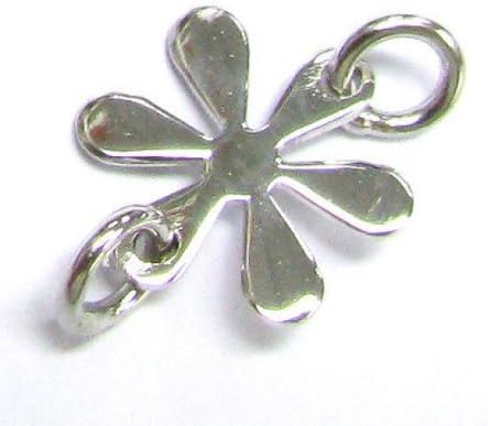 2 pcs Rhodium on .925 Sterling Silver Flower Link Earring/Necklace/Bracelets Connector Bead Spacer/Findings