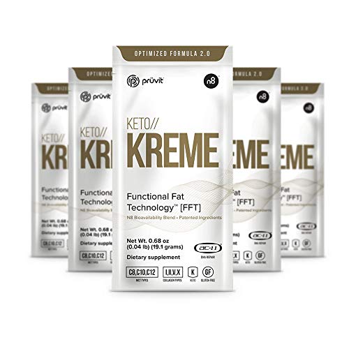 KETO//KREME 2.0 with Functional Fat Technology FFT, MCT Oils for Brain Boost, Reduce Joint Pain and Inflammation, Improve Digestive and Gut Health, Kickstart Natural Collagen Production, 20 Sachets