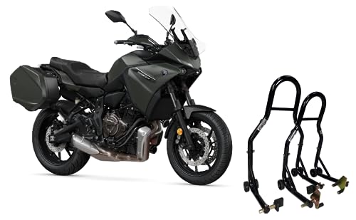 Coppia di 2 cavalletti moto alzamoto alza ruota anteriore e posteriore per alzare la gomma davanti e dietro della Yamaha Tracer 700 ABS GT