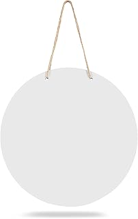 Jetec 1 Piece DIY Door Decor Sublimation Blank Wooden Door Hanger Unfinished Blank Sign Wood Circles for Crafts, Painting, Halloween, Christmas Decor