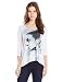 NY Collection Women's 3/4 Sleeve Scoop Neck Dolman Sleeve Graphic Tee