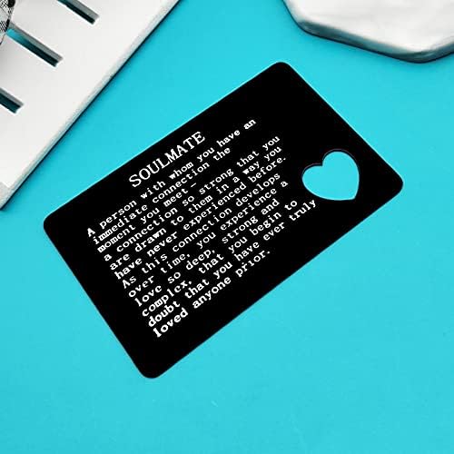 Anniversary Card Gifts for Boyfriend Husband Fiance Engraved Wallet Card for Him Valentines Day Gifts Christmas Birthday Gifts Soulmate Gifts for Him