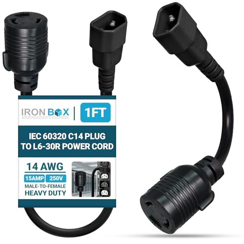 Amazon | IronBox Electric - IEC 60320 C14プラグ - L6-30Rコネクタ