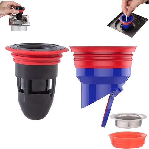 2 Piezas Valvula Antiolores Ducha WISIRENT, 35-52mm Antiolores Piso Desagüe de Ducha Núcleo de Drenaje de Piso de Desodorante, Desague Antiolores Drenaje de Piso de Ducha para Desagüe Suelo