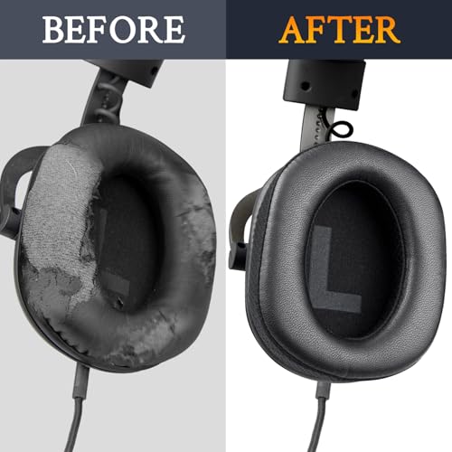 Image of SOULWIT Lambskin Earpads Cushions Replacement for Logitech G Pro, G Pro X, G Prox 2, G Pro X SE Headphones, Ear Pads with Noise Isolation Foam, Added Thickness - Black