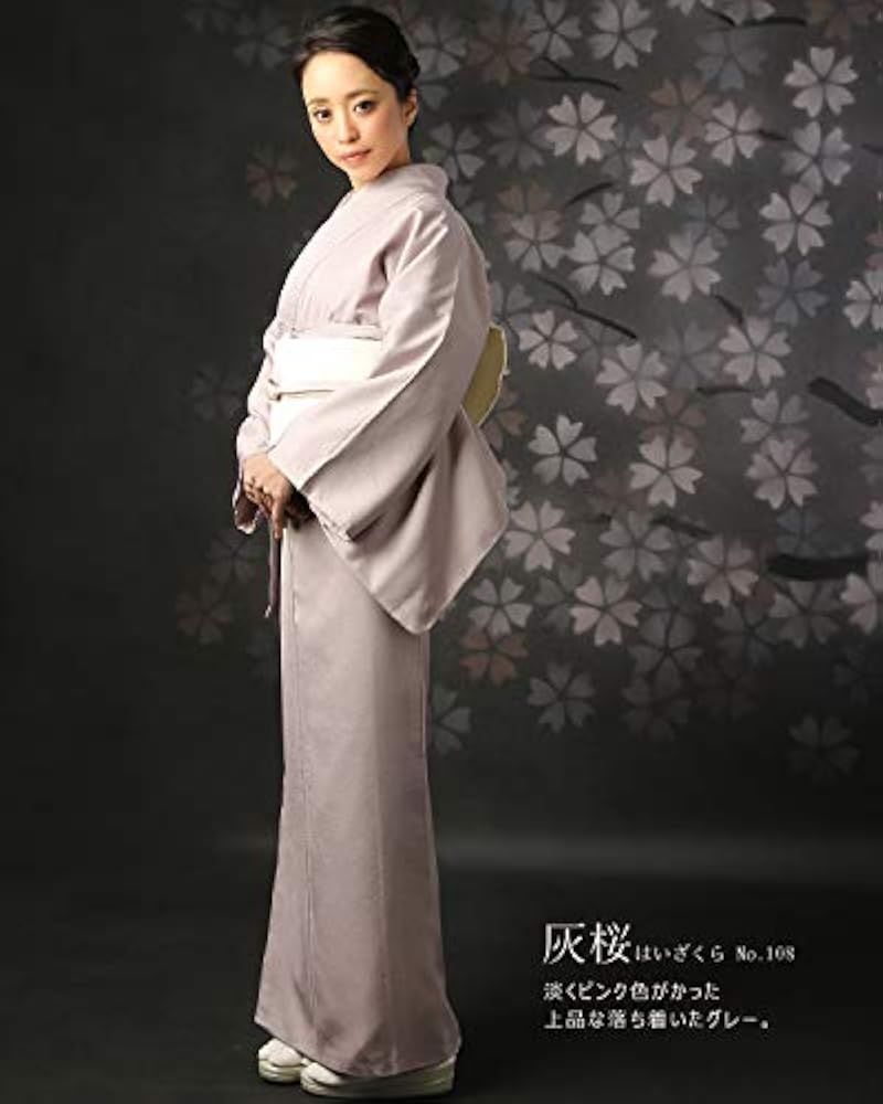 ★【美品✨】東レシルック　洗える着物　単衣　色無地　笹蔓地紋　緑みの灰黄色　A9 ☆【美品✨】東レシルック 洗える着物 単衣 色無地 笹蔓地紋 緑