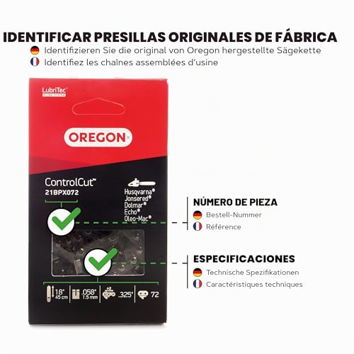Cadena Oregon 21BPX072E ControlCut para espada de 45 cm y 72 eslabones de tracción 6