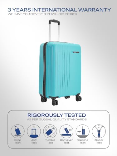 Image of Safari Xylo 8 Wheels Cabin 55cm Trolley Bag Hard Case Polypropylene 360 Degree Wheeling System Luggage,Recessed Lock, Trolley Bags for Travel, Suitcase for Travel, Cyan