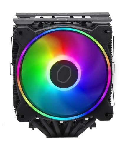 Image of Cooler Master Hyper 622 Halo Black Dual Tower CPU Air Cooler, 120 Halo PWM Fan, Dual Loop ARGB, 6 Copper Heat Pipes, Nickel-Plated, 154mm Tall, AMD Ryzen AM5|AM4, Intel LGA 1851|1700|1200 Brackets