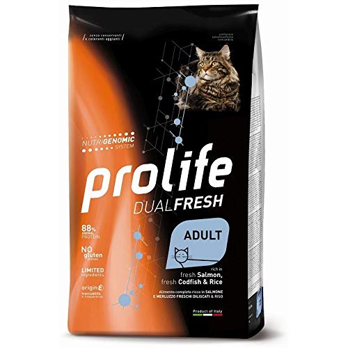 Prolife DUALFRESH Adult Cat Salmone,Merluzzo e Riso - 7kg