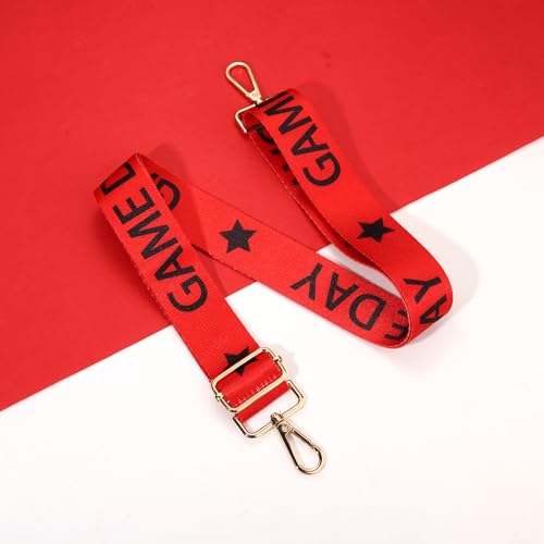 Image of Game Day Purse Strap Replacement Crossbody Wide Shoulder Strap Star Football Strap for Stadium Approved Clear Bag