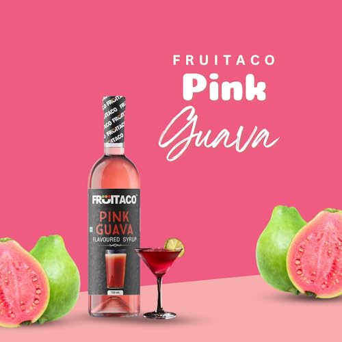 Image of Fruitaco Pink Guava Syrup: Perfect Mixer for Enhancing Mocktails & Cocktails, Drinks, and Mojitos at Parties, Conveniently Packaged in a 750ml Bottle for All Your Mixing Needs | Non-Alcoholic