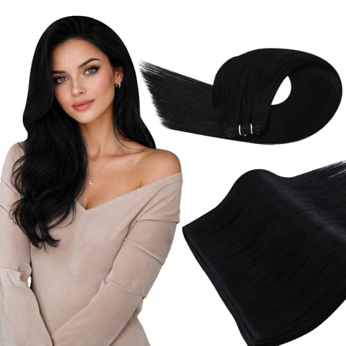 Tissage cheveux humain noir #1 lisse Ugeat extension naturel 35cm 80g
