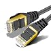 Produktbild 2m CAT 7 Netzwerkkabel Gigabit Ethernet LAN Kabel - 10Gbit/s - Patchkabel - Flexibles Cat.7 Rohkabel S FTP Schirmung mit RJ 45 Stecker Vergoldet - für Router, Modem,Switch, PS4, PS5, Access Point