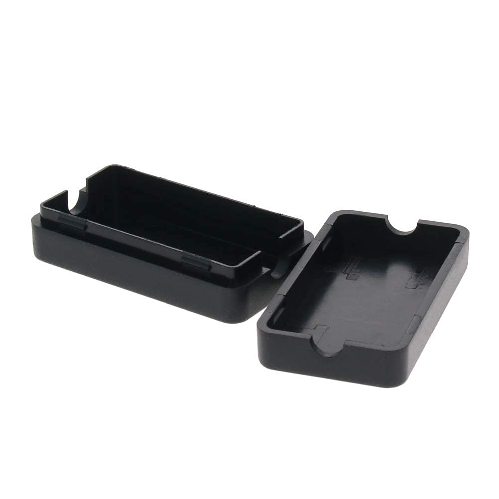 Fielect 10Pcs Dustproof Electronic Junction Box Plastic Enclosure Project Box for Electronic Projects ABS Black 1.89 x 1.02 x 0.61 inch