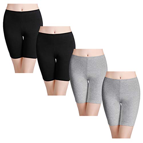 Image of wirarpa Women's Cotton Boy Shorts Underwear Anti Chafing Soft Biker Short Plus Boy Shorts Panties 4 Pack, Multicolor05-4 Pack